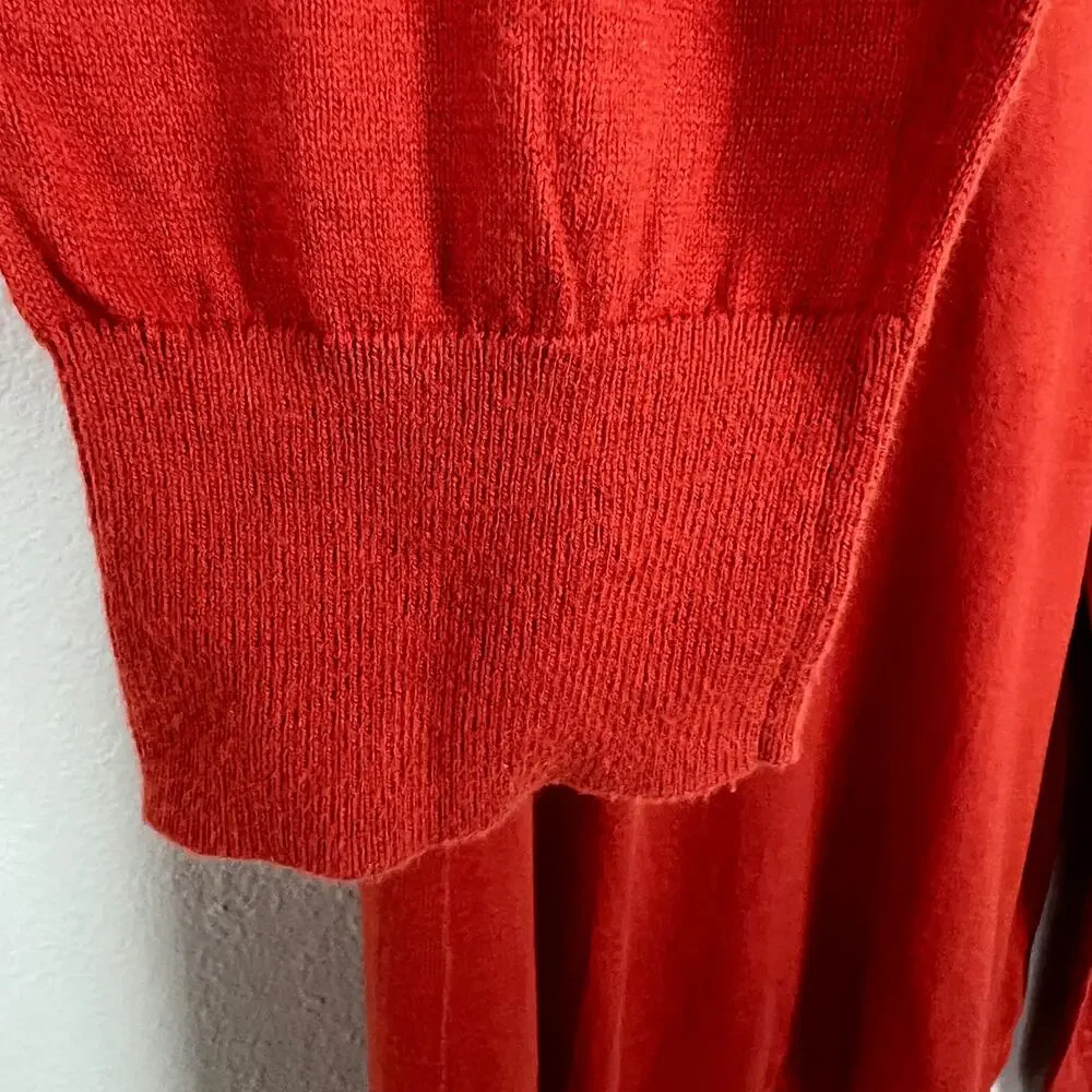 J. Crew Men's Size XL Dark‎ Orange Cotton Crewneck Sweater Long Sleeve Soft